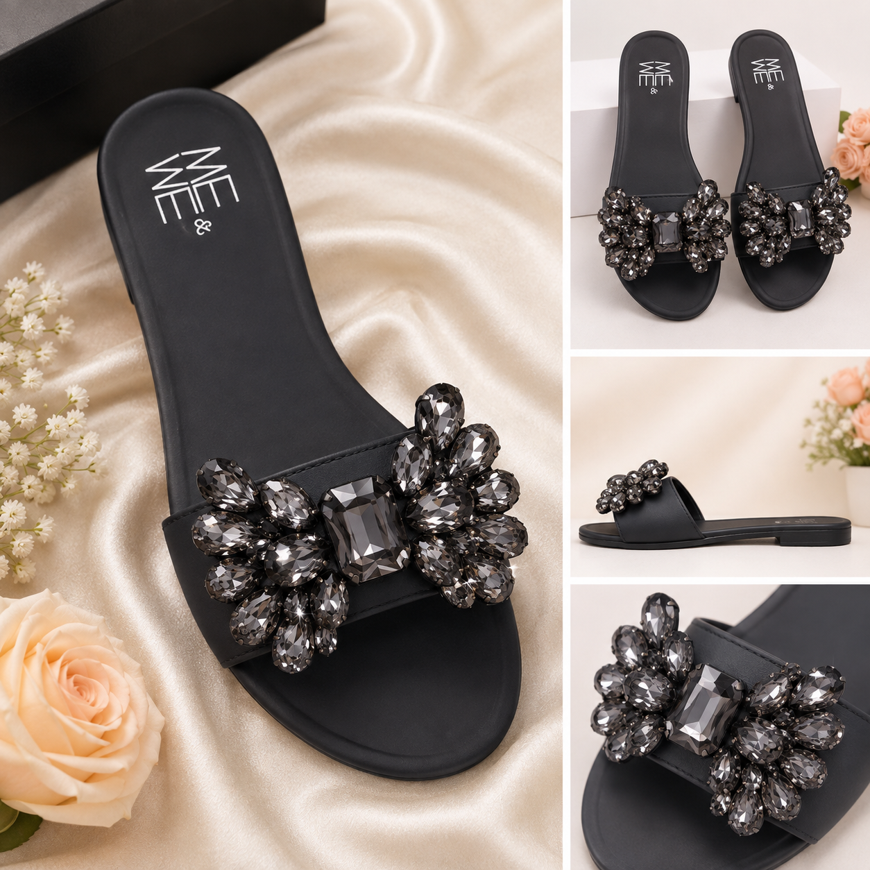 Crystal bow Sandals