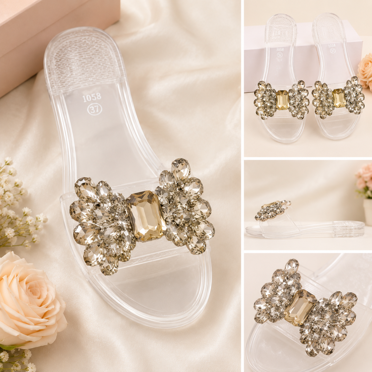 Crystal bow Sandals
