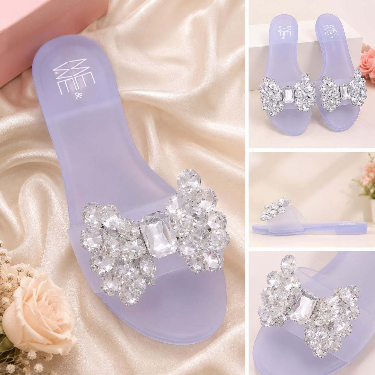 Crystal bow Sandals