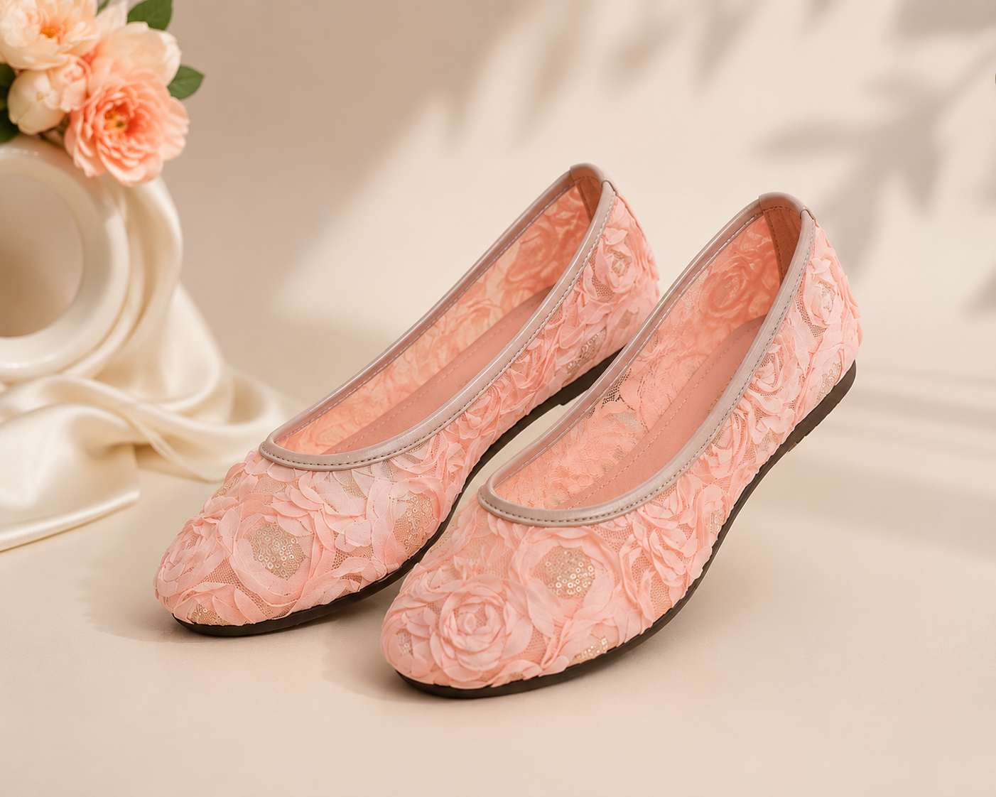 Beautiful Floral Flats