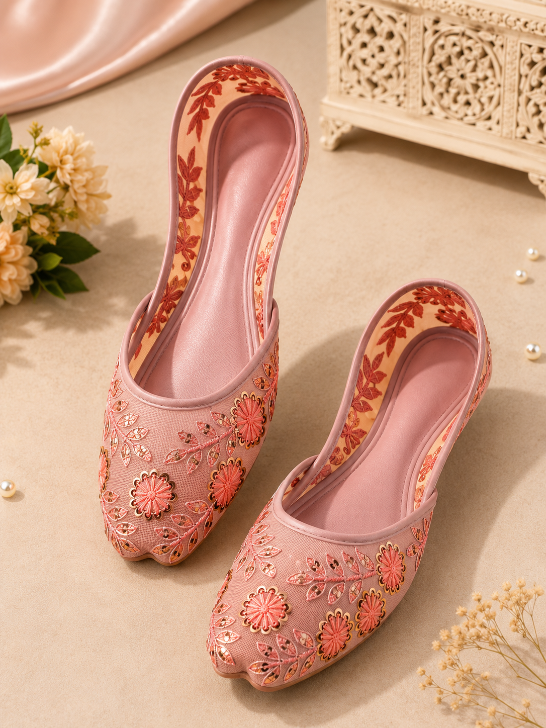 Floral Embroidered Pumpy