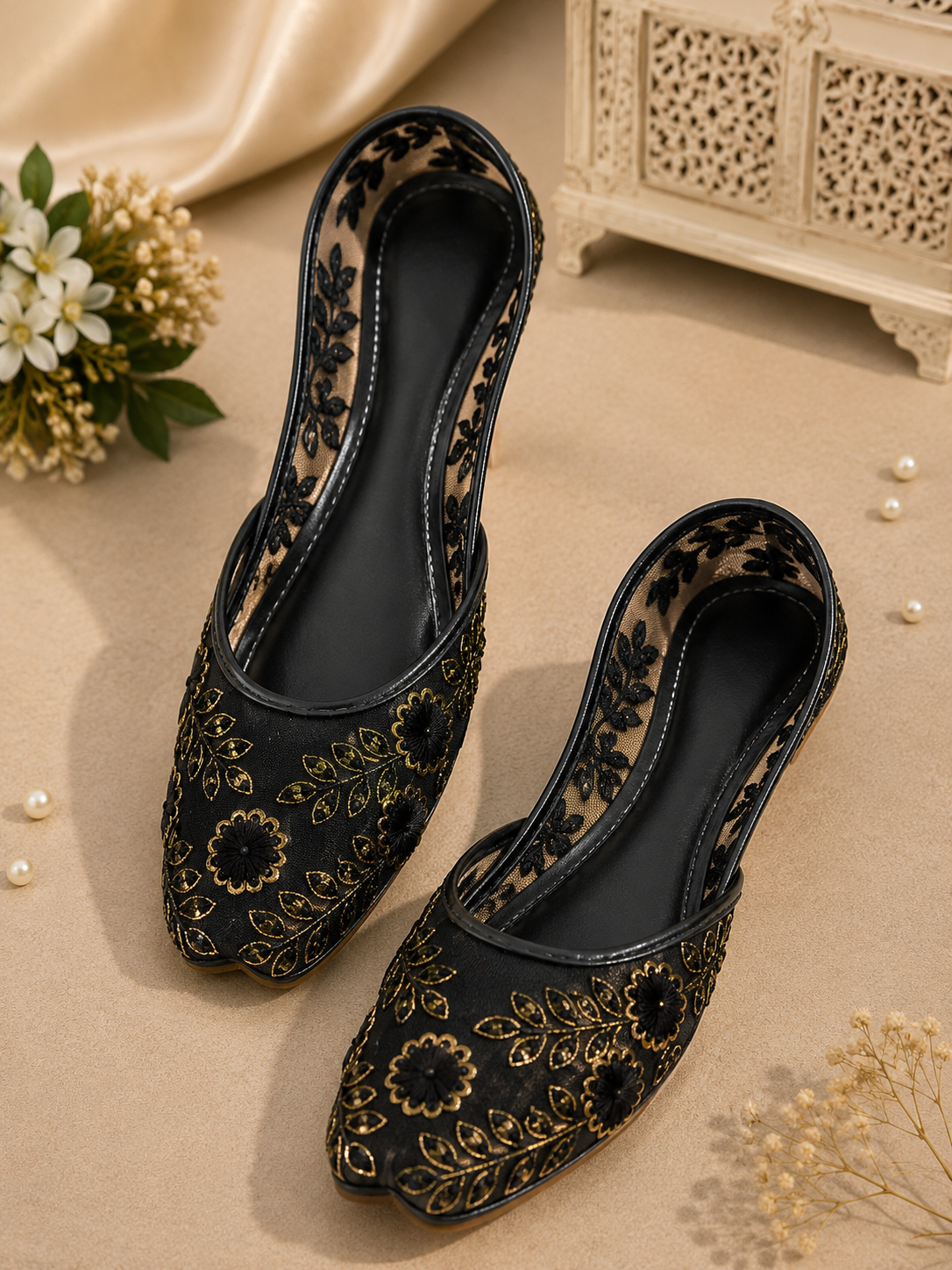 Floral Embroidered Pumpy