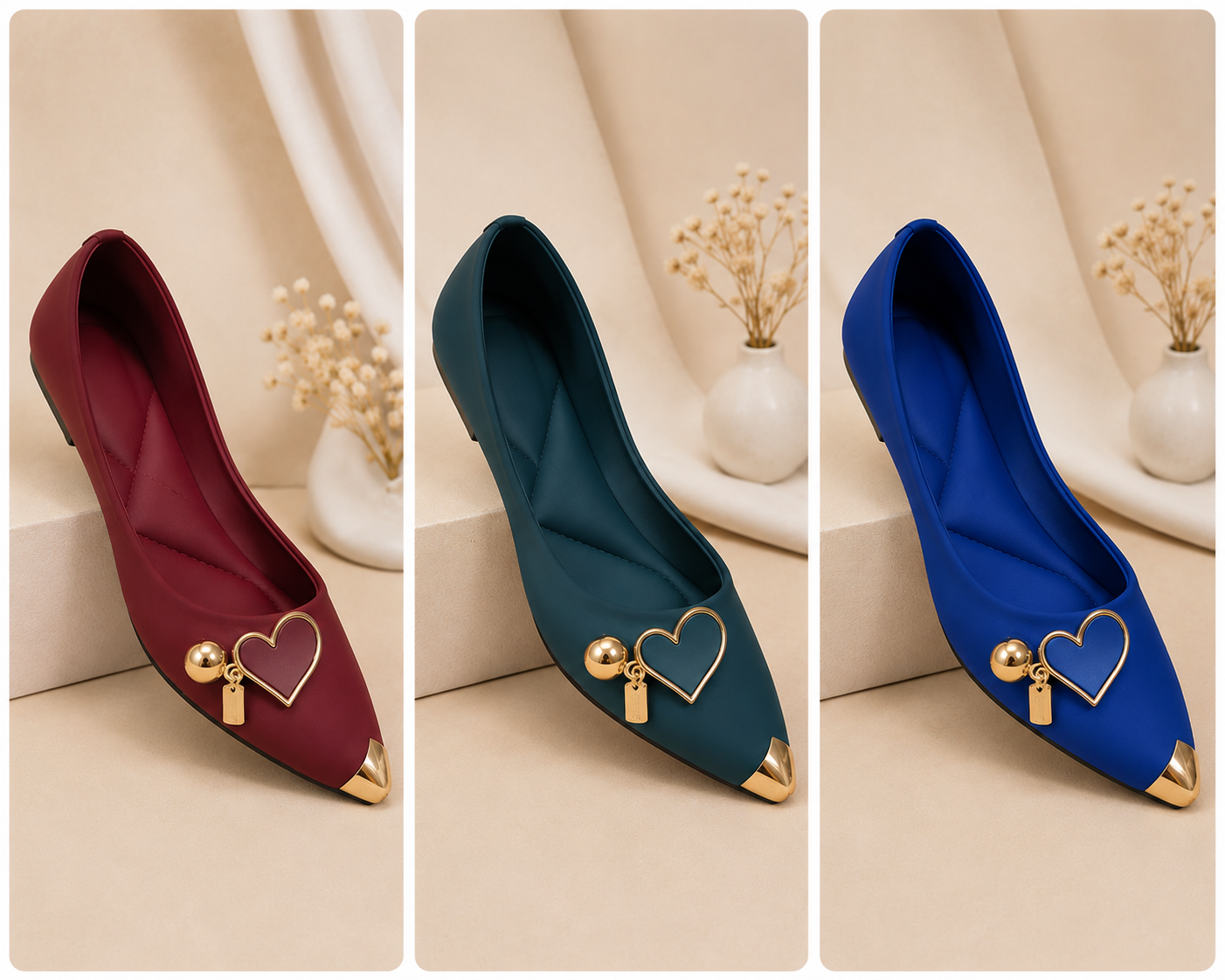 Colorful Gold-Capped Flats