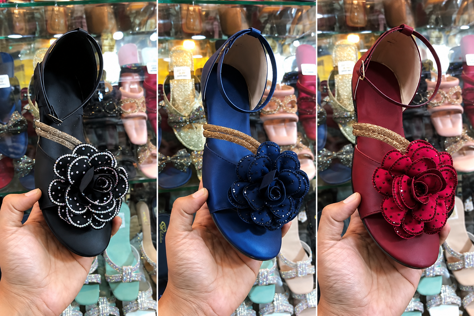 flat ankle-strap sandals